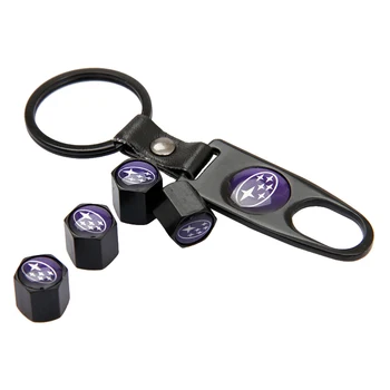 

4PCS/set Air Leakproof Cover Wheel Tire Valve Caps with Keychain for Subaru STI Impreza Legacy WRX BRZ Forester Outback Tribeca