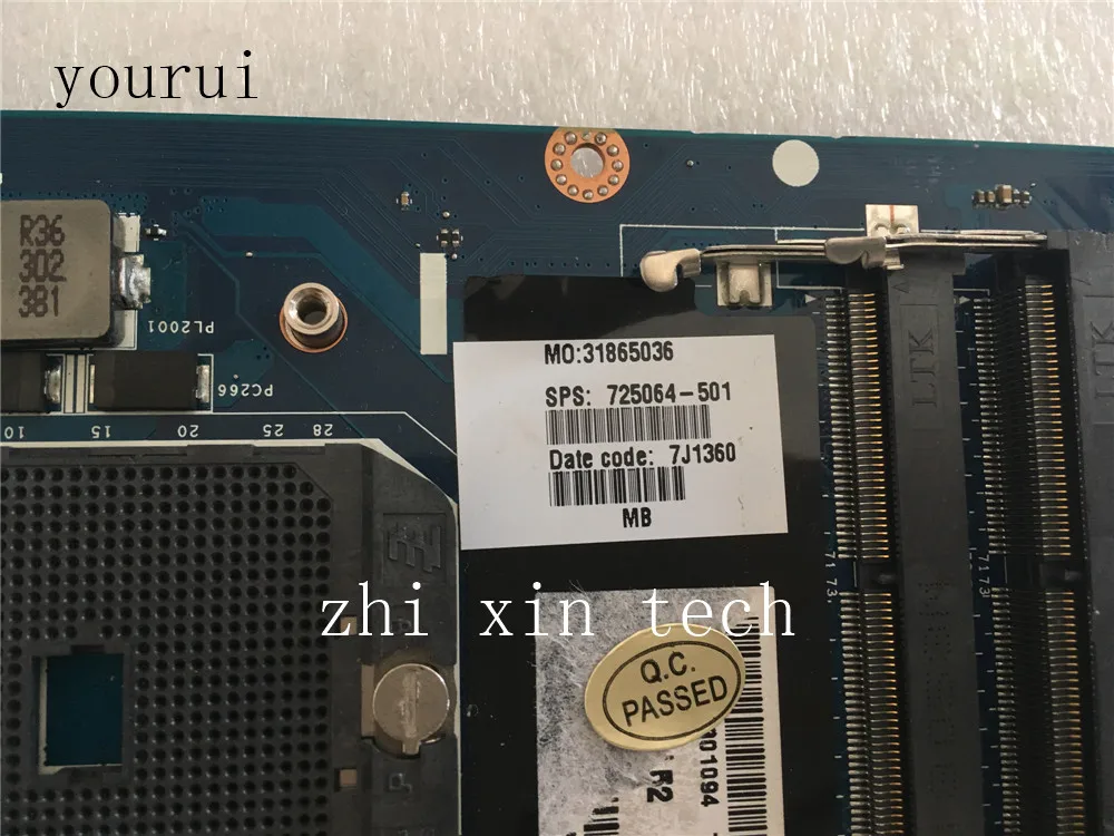 Yourui для hp M6 M6-1000 материнская плата для ноутбука 725064-501 QCL51 LA-8712P DDR3 тест ОК