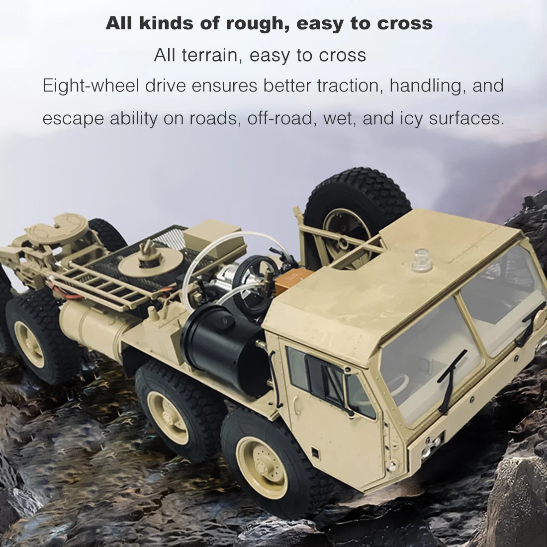 1:12 8x8 R/C 2,4 г Высокая лошадиная сила метанол на газе военный грузовик внедорожник двигатель коробка передач сцепления