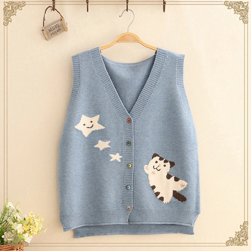 womens knitted sleeveless cardigan