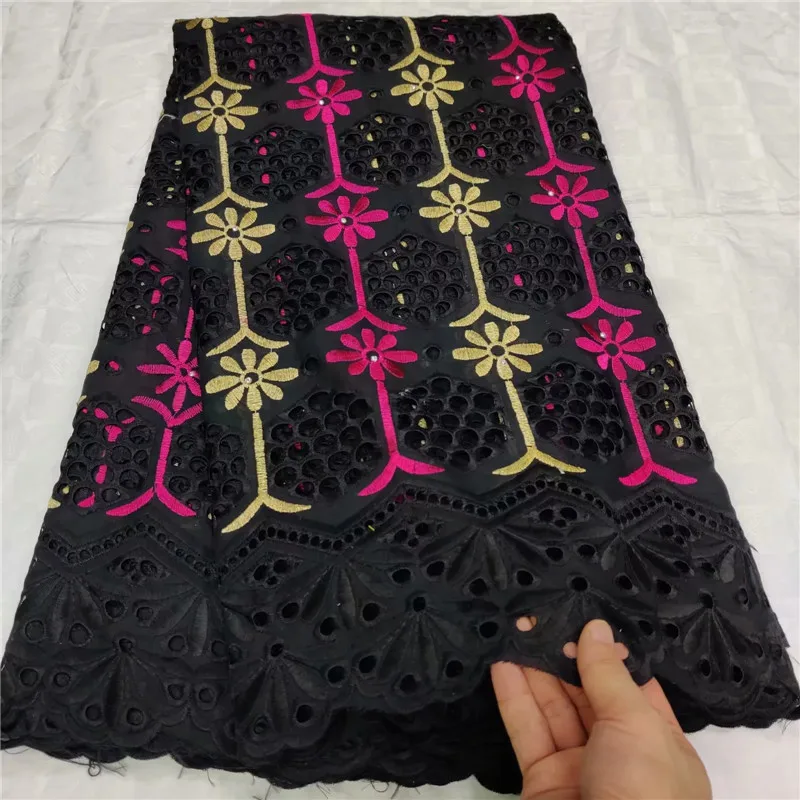 

Swiss Voile Lace Embroidered 2019 African Lace Fabric With Stones/Beaded Swiss Voile Cotton Lace Fabric For Clothes 4L100902
