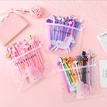 

Wholesale Gel Pen 20pcs/set Cute Cartoon Neutral Pen Combination Bag 50bags/Lot Black 0.5mm Writing Tool Stationery GP535
