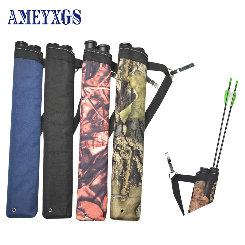 

1set Archery Arrow Quiver Holder Pouch 2 Tube Shoulder Arrow Holder 4 Colors Suitable For Left And Right Hands Hunting Accessory