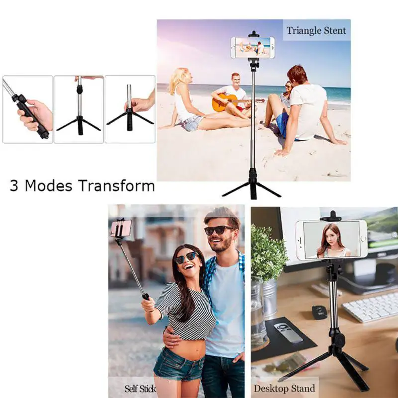 

3 in 1 Bluetooth Selfie Stick Tripod Extendable Monopod For iPhone XR X 7 6s Plus For Samsung For Huawei Universal Tripod