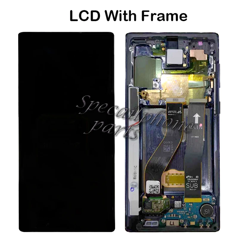 AMOLED для samsung Galaxy Note 10 N970 N970F N970U ЖК-дисплей с сенсорным экраном дигитайзер с рамкой в сборе для samsung N9700 lcd