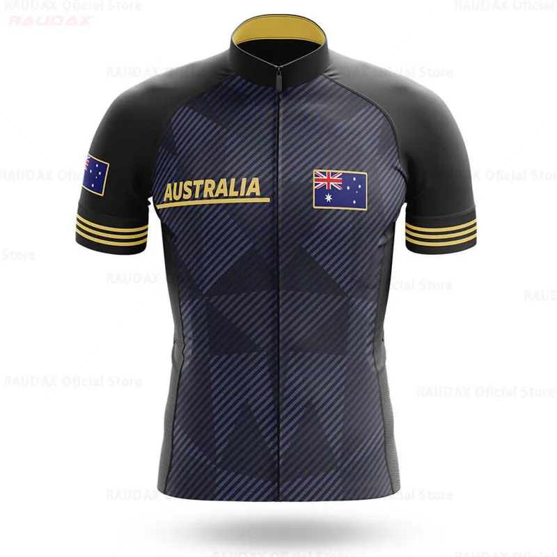 Australia Cycling Jerseys Men's Summer Short Sleeve Bike Shirts MTB