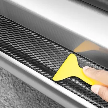 

4Pcs Car Door Plate Carbon Fiber Anti Scratch Stickers for Suzuki Audi A4 B6 VW Passat B5 B7 Skoda Octavia A5 Renault Megane 3