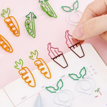 

Creative Kawaii Carrot Pea Vegetable Paper Clip Cute Metal Bookmark Decorative File Memo Clips Stationery