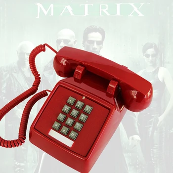 Teléfono fijo Retro de estilo americano antiguo, fijo, para oficina, casa, Hotel, película, negro, blanco, rojo