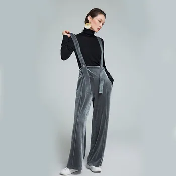 

Overalls Corduroy Full Length Women Fall 2019 New Solid Loose Casual European and American Leisure Comfort Personality Witty