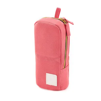 

Girl Boy Home School Canvas Foldable Standing Pencil Case Space Saving Wear Resistant Pen Bag Stationary Supplies Washable