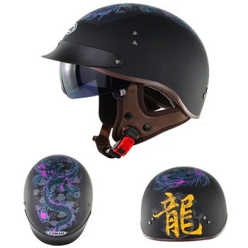 

New Arrival Retro Kask Motor Helmets Motorcycle Helmet DOT Approved For Soman SM202 casco capacete moto Half Face