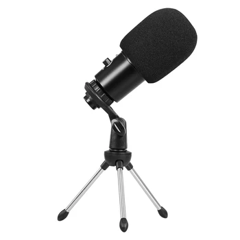 

Professional Studio Microphone USB Metal Condenser Recording Microphone with Cardioid Studio Recording Mic for PC Laptop Black