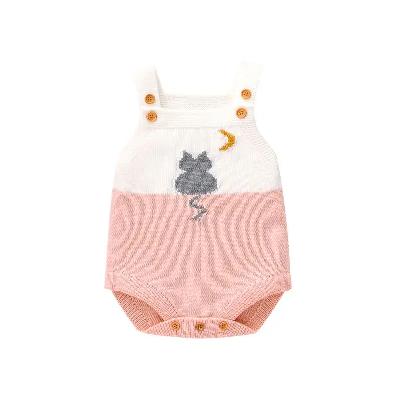 Одежда для малышей; комбинезон для девочек; вязаные комбинезоны без рукавов с рисунком животных; осенняя одежда для мальчиков; комбинезон; одежда для малышей - Цвет: C
