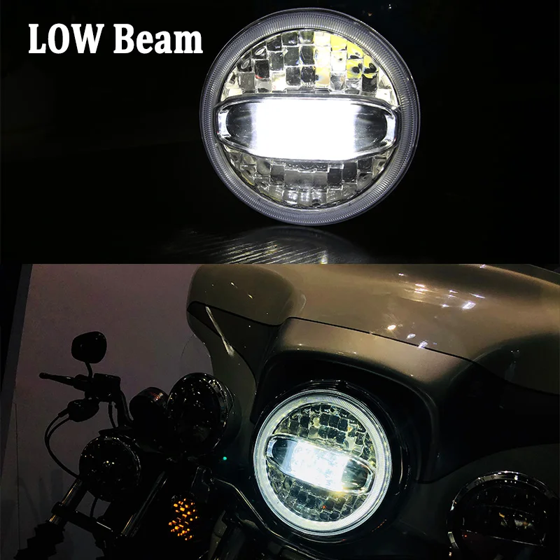 Новые 7 дюймов круглый мотоцикла светодиодный фар+ 4,5 дюйма LED Противотуманные фары указатель поворота огни для Electra Glide Softail Touring