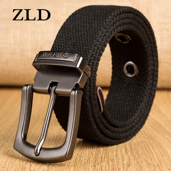 

ZLD New Military Tactical Belt Men High Quality Canvas Belts for Jeans Male Casual Metal Pin Detachable Buckle Straps Belt