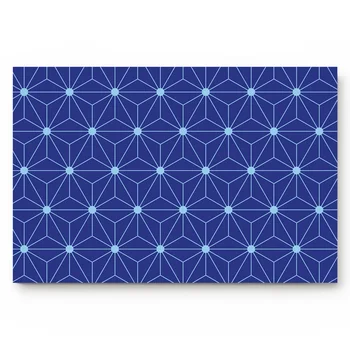 

Classic Blue Geometric Repetitive Patterns Bath Rugs Non-Slip Doormat Door Mat Bathroom Accessories