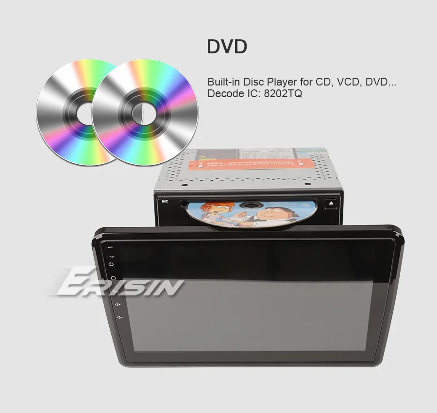 Top Erisin ES2911U 10.1" Android 9.0 2D G+G Screen Autoradio DAB+ WiFi 4G DVR OBD2 USB BT DVD GPS Navi 20