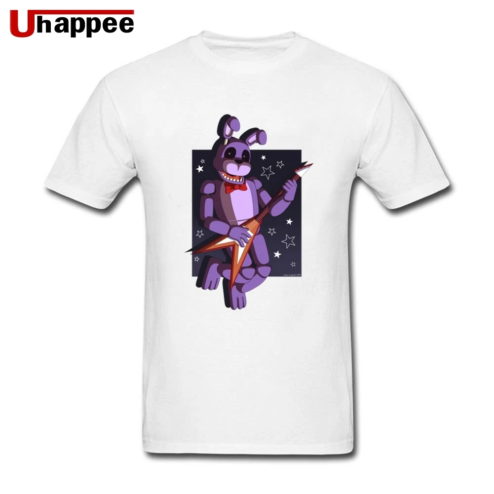 Последние футболки FNAF мужские Slim Fit белый с коротким рукавом личности Рубашки Guy негабаритных официальная одежда - Цвет: Белый