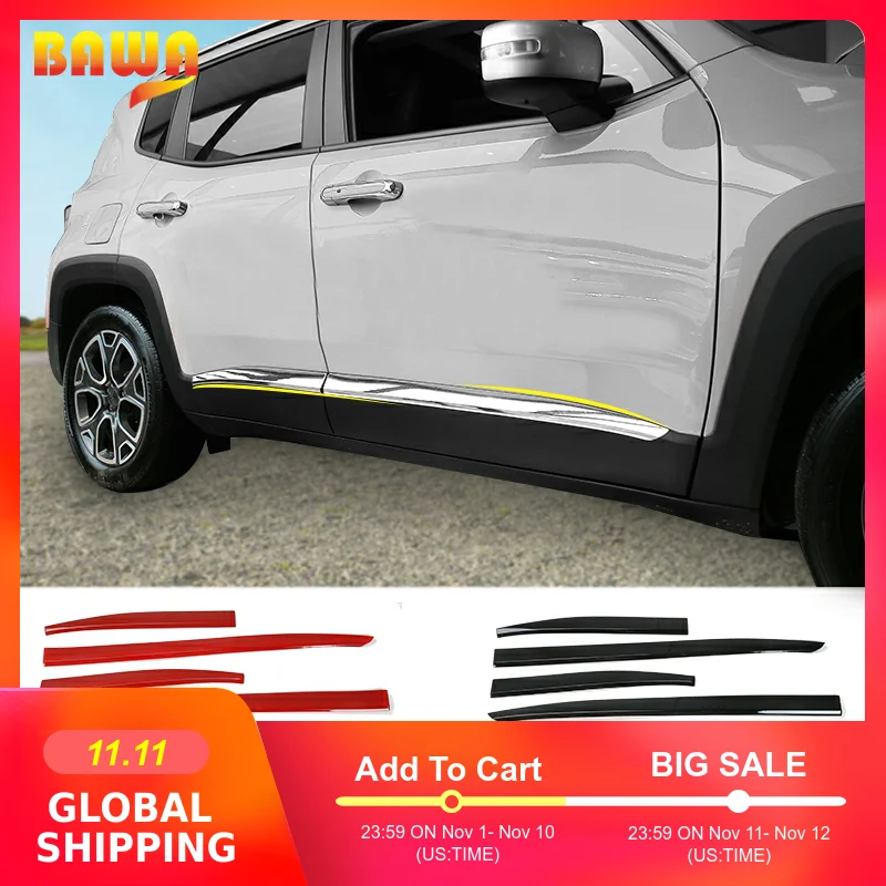 BAWA ABS полоса для отделки дверей аксессуары для Jeep Renegade- боковые наклейки для кузова автомобиля