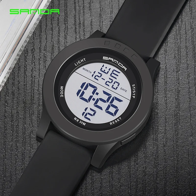 

SANDA Korean-style Simple Watch Hong Kong Style Electronic Watch Night Light Waterproof Multi-functional Watch Students Man's An