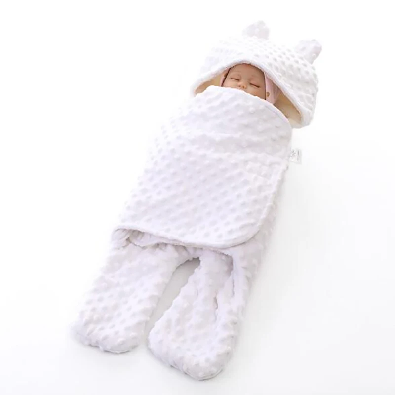 Newborn Baby Blanket  Infant soft winter sleeping bag Wrap Velvet Cover Towel Baby Swaddle WrapThicken Split leg  YZC006