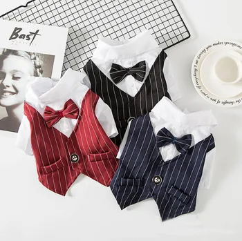 

Pet Dog Cat Clothes Prince Wedding Suit Tuxedo Bow Tie Puppy Coat For Large Small Dog 10A