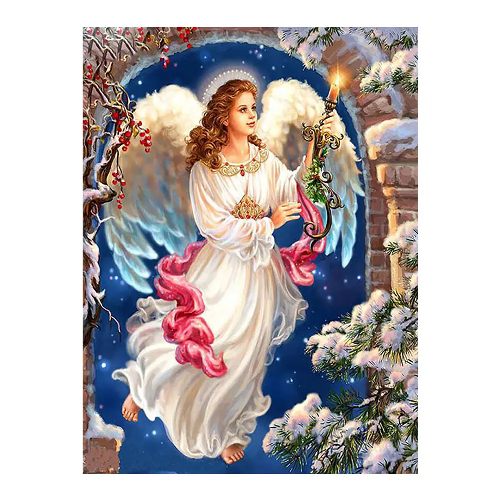 

Winter Snow Angel Christmas Diamond Painting Portrait Round Full Drill Nouveaute DIY Mosaic Embroidery 5D Cross Stitch gifts