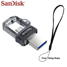 기존 sandisk dual otg usb 플래시 드라이브 128 gb 고속 150 메가바이트/초 extreme usb3.0 펜 드라이브 64 gb 32 gb 16 gb micro usb pendrive(China)