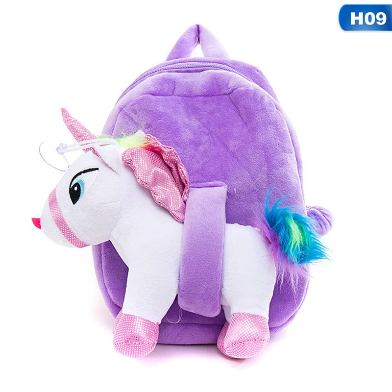 Cute Cartoon Animal Mini Plush Backpacks Baby Bags Flamingo Unicorn Kids Backpack Detachable Plush Shoulder Kindergarten Bag