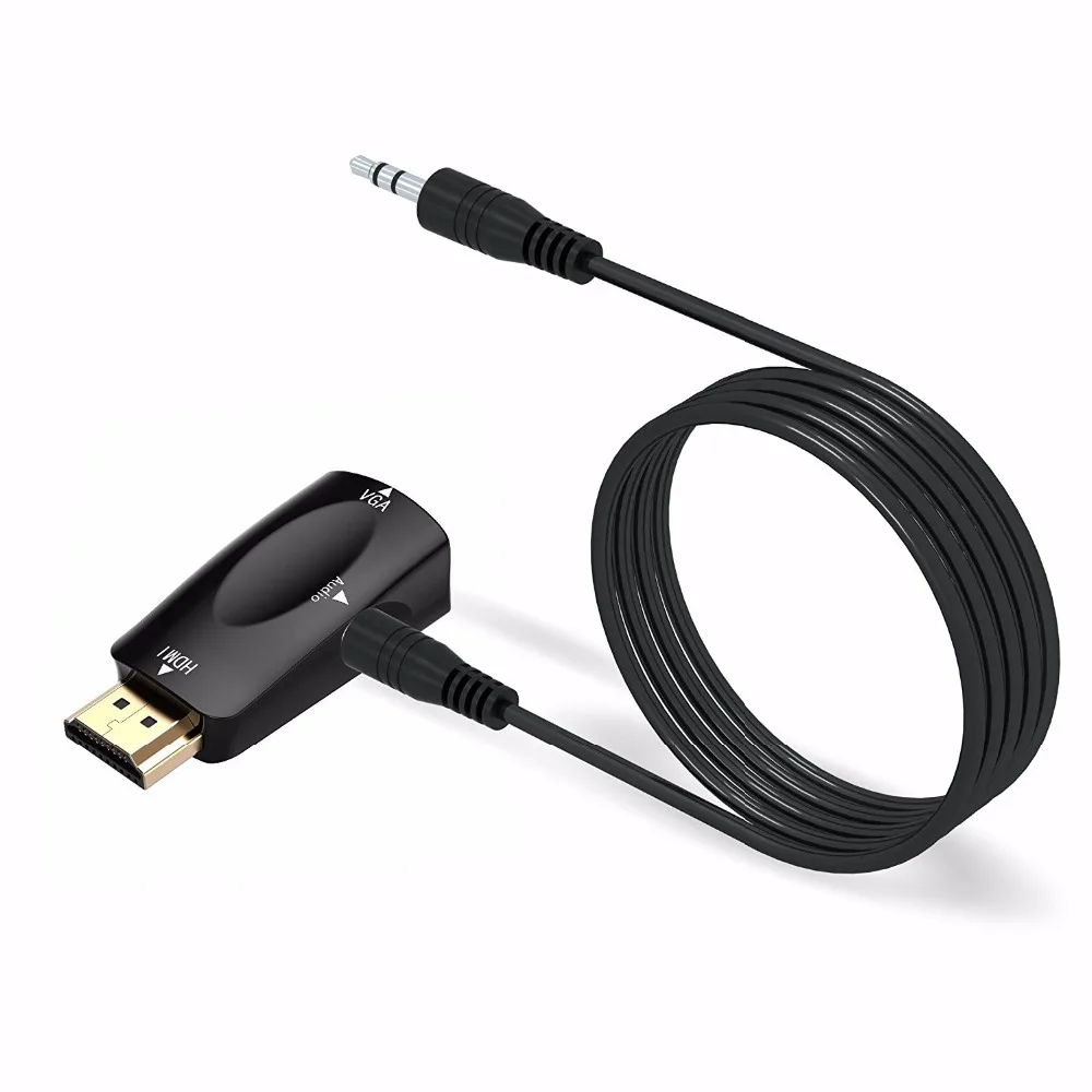 HDMI к VGA адаптер конвертер с аудио кабель мужчин и женщин 1080p для ПК/HDTV