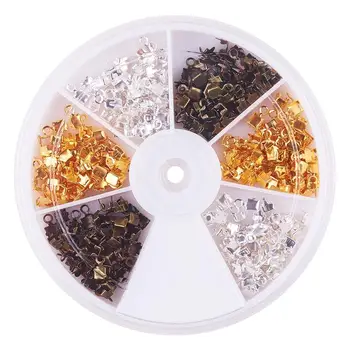 

600Pcs Iron Fold Over Cord End for Leather Jewelry Findings Terminators End Tips