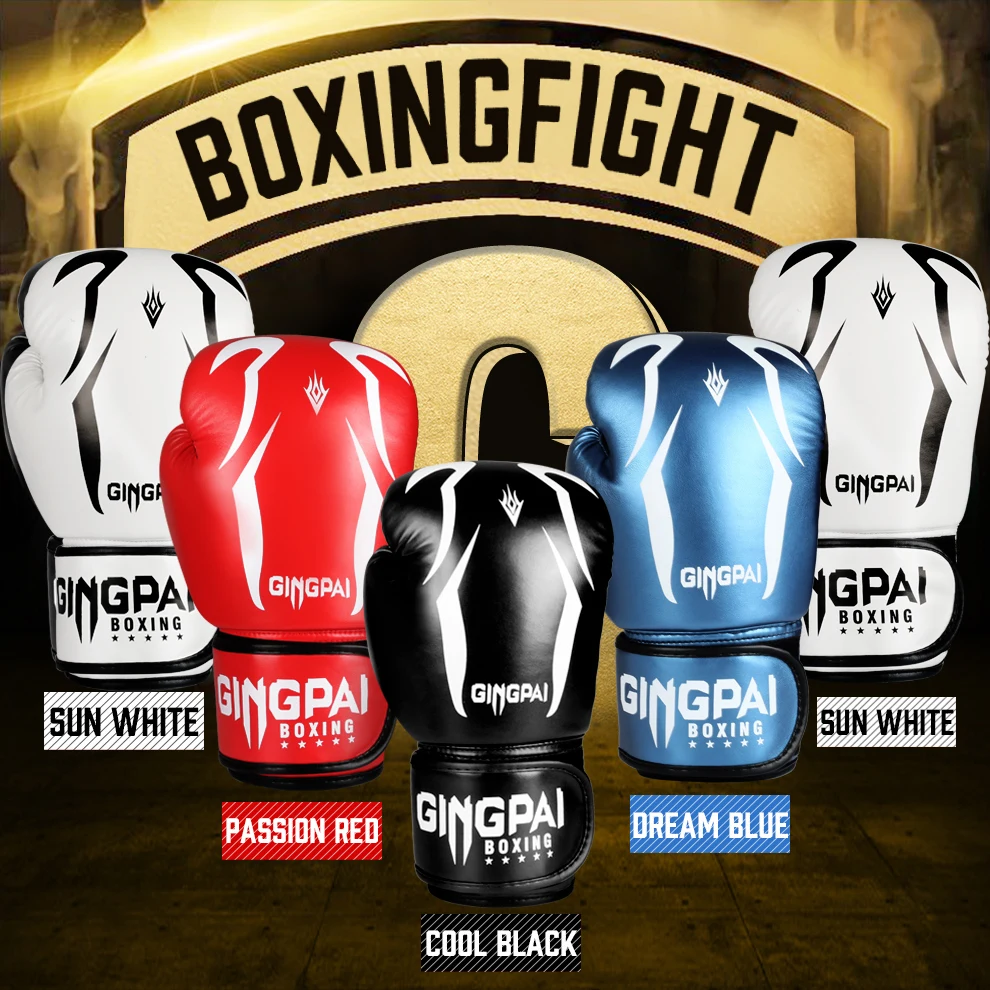 

Wholesale Adults Kids Women/Men Boxing Gloves PU Leather MMA Muay Thai Boxe De Luva Mitts Sanda GYM Equipments 8 10 12 6 OZ boks