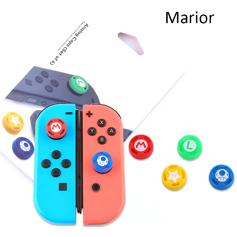 Joy Con силиконовый джойстик для пальца, ручка, чехол, аналоговые колпачки, для переключения, Ns, Joy-con, контроллер, Marior Zeldar - Цвет: Marior Caps 4P