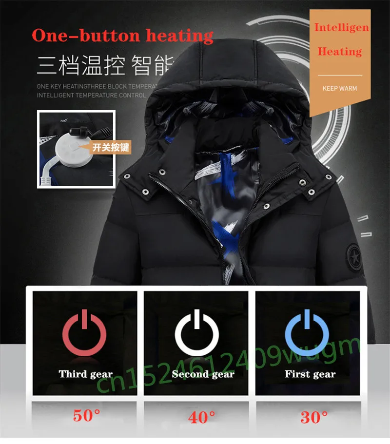Hot Sale Men USB Fast Heating Jacket Winter Electric Waterproof Temperature controllable Jackets Hiking Camping Climb Coat