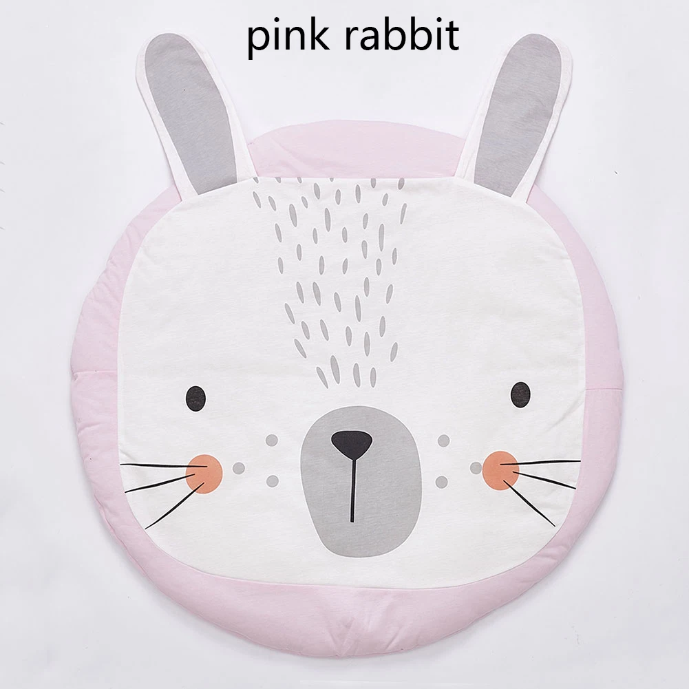 Детский коврик с изображением животных из мультфильмов, игровой коврик для новорожденных, одеяло для ползания, хлопковый круглый коврик для пола, коврик для детской комнаты, декор для детской комнаты