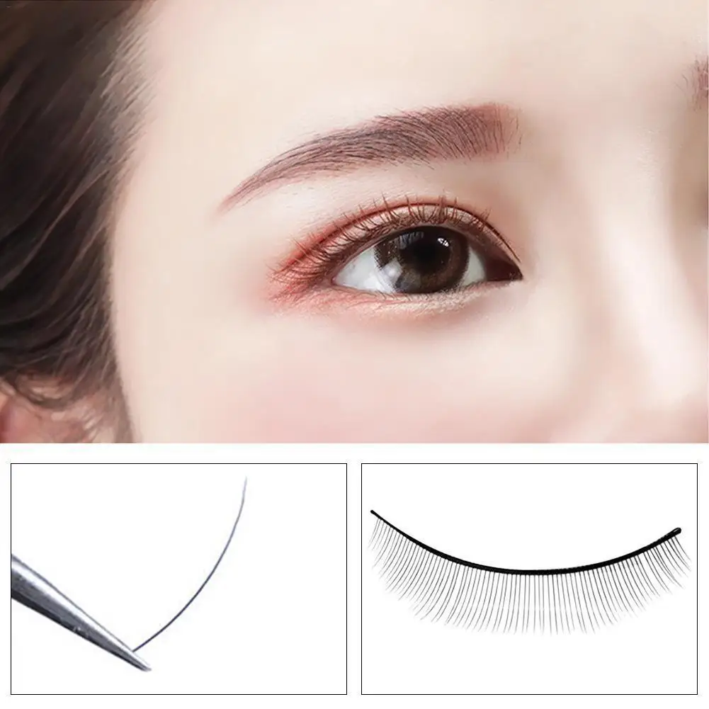 

10Pairs Artificial Fiber False Eyelashes Extension Fake Adhesive Practice Lashes False Makeup Tools
