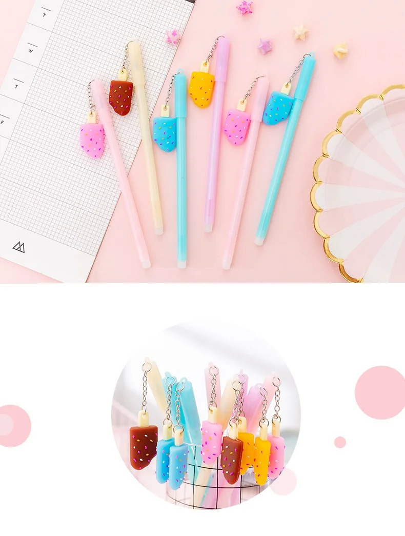 4 шт. милый набор гелевых ручек icecream мини-шариковые ручки popsicles новые Канцтовары офисный школьный F753