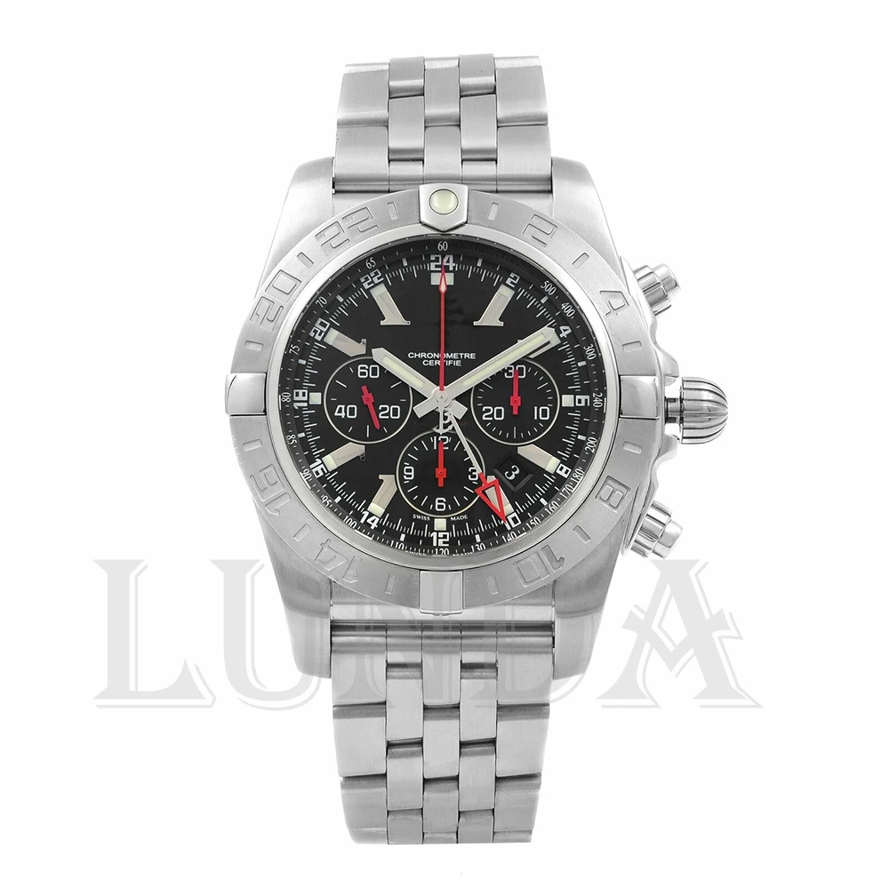 

BREITLI luxury Men Watch Chronoma GMT Black Dial Steel Automatic Mens Watch AB041210/BB48-384A