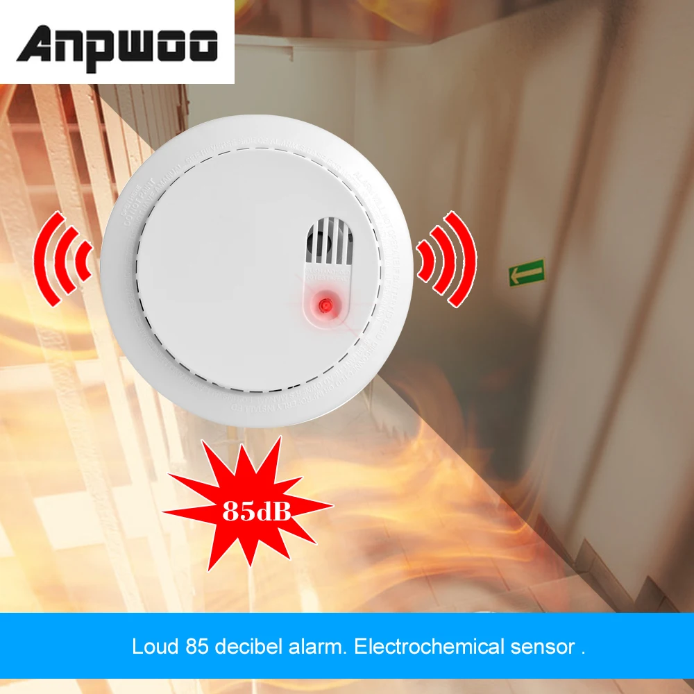 Детектор угарного газа Wi Fi датчик дыма звукоПредупреждение 85 дБ с дистанционным