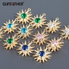 

GUFEATHER M934,jewelry accessories,18k gold plated,zircon,copper metal,hand made,charms,jewelry making,diy earrings,10pcs/lot