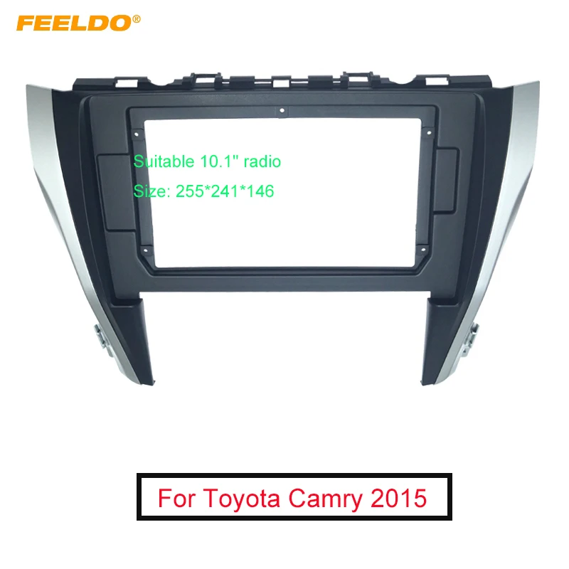 Автомобильный CD/DVD плеер FEELDO стерео рамка 2DIN Fascia Для Toyota Camry 2015-2018 10 1 &quot большой