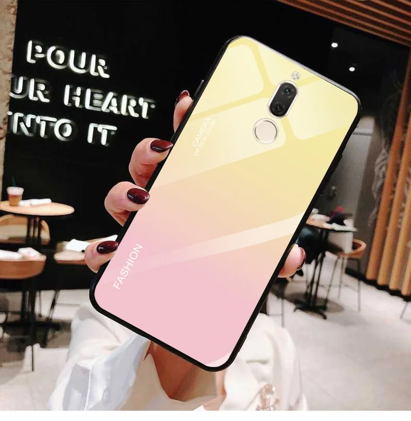 Градиентный чехол из закаленного стекла для huawei Nova 2i RNE-L21 мягкие края сумки для huawei Mate 10 Lite 5," задняя защитная крышка