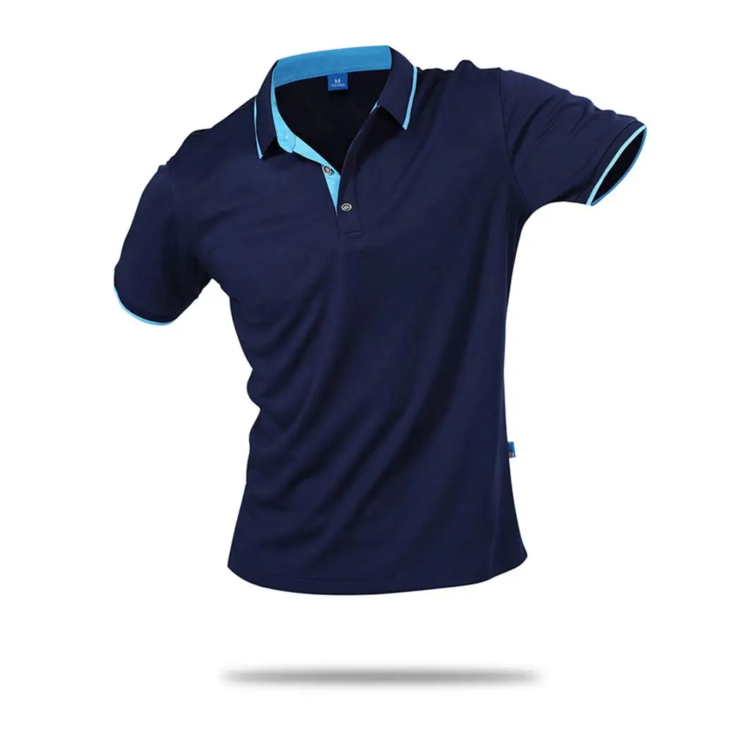

Unisex Casual Classic Solid Color Polo Shirts Short Sleeve Quick-Dry T-Shirt