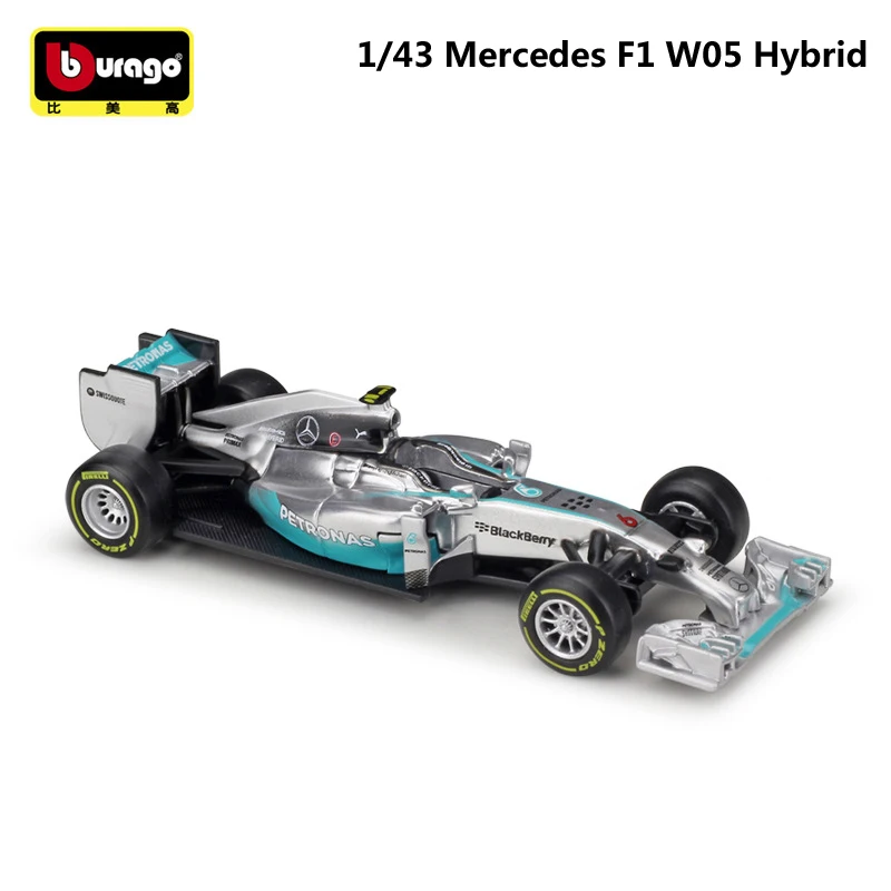 Bburago 1:43 Масштаб Мини Металл литья под давлением F1 автомобиль Formulaa 1 модель Mercedes Benz гоночный автомобиль W05/W07 сплав игрушка автомобиль коллекция детский подарок