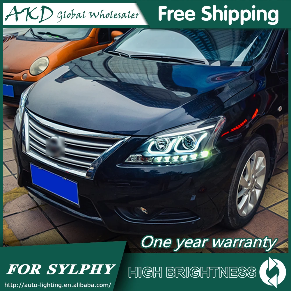 AKD автомобильный Стайлинг для Nissan Sylphy фары 2012- Sentra светодиодный фонарь светодиодный DRL Bi Xenon объектив Высокий Низкий луч парковка
