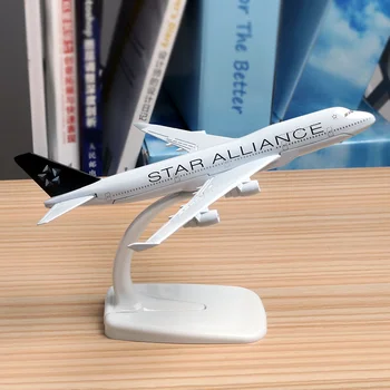 

16cm Star Alliance Boeing 747-400 Airline Plane Model alloy model aviation model Aircraft Airplane Model B747 Stand Craft 1:400