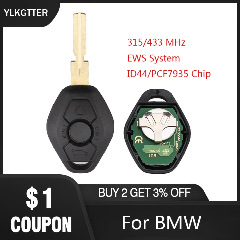 YLKGTTER 315/433 МГц система EWS дистанционный Автомобильный ключ для BMW 1/3/5/7 серии X3 X5 Z3 Z4