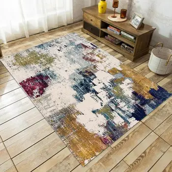 

Modern American Style Area Rugs Abstract Art Oil Painting Printed Kitchen Bathroom Anti-Slip Floor Mat Bedroom Bedside Carpet