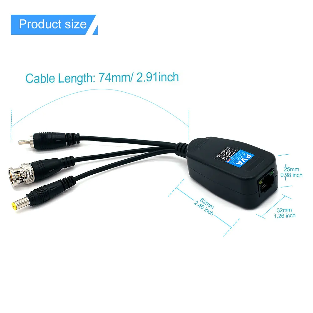 8 Мп HD BNC Video Power Balun Audio к RJ45 разъему CVI/TVI/AHD трансивер для системы